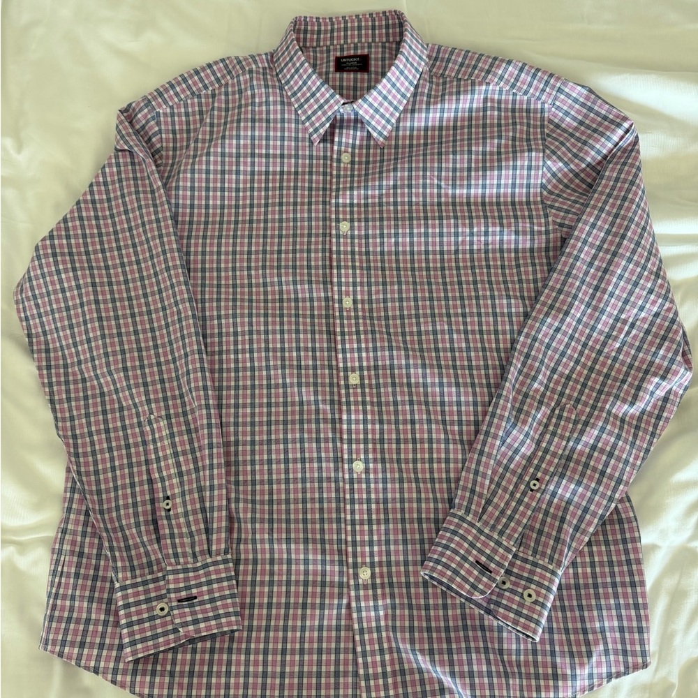 UNTUCKit Men's XL Wrinkle Free 100% Cotton Long Sleeve Button Up Collared Shirt - Picture 2 of 4